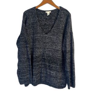 H&M Conscious Vneck Long Sleeve Slouchy Pullover Knit Sweater Size Large